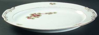 Fukagawa Pine Cone (Rim Shape) 16 Oval Serving Platter, Fine China Dinnerware  