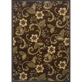 Indoor Floral Brown/ Ivory Rug (910 X 129)