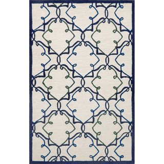 Hand tufted Ivory Fancy Area Rug (36 X 56)