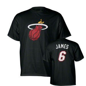 Miami Heat Lebron James Profile NBA Youth Name And Number T Shirt
