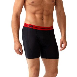 New Balance Mens Performance Black/ Red Sport Briefs (6 inch Inseam)