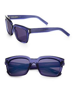 Saint Laurent Bold Square Unisex Sunglasses   Blue