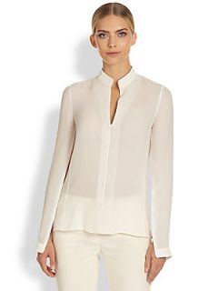 Akris Silk Ottoman Crepe Blouse   Calla