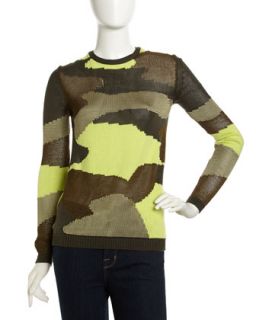 Camo Knit Sweater, Beige/Green