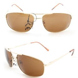 Mens 7837 Gold And Brown Wrap Sunglasses