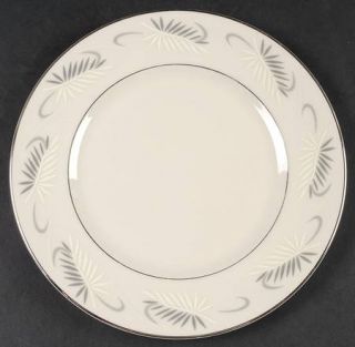 Flintridge Continental White (Rim) Salad Plate, Fine China Dinnerware   Cream/Gr