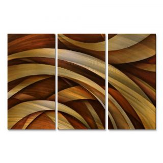 Michael Lang Tri Fold Ribbon Metal Wall Decor 3 piece Set (LargeSubject ContemporaryMedium MetalOuter dimensions 23.5 inches high x 38 inches wide x 1 inches deep )