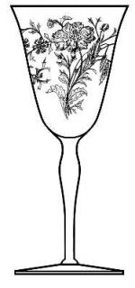 Tiffin Franciscan 2000 3 Water Goblet   Stem #2000          Etched Floral