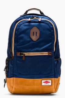 Rag And Bone Navy And Tan Suede_trimmed Sporty Backpack