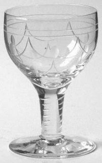Stuart Tamara Wine Glass   Stem #7,Vertical Cut, Swags, Cut Foot