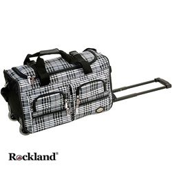 Rockland Black Cross 22 inch Carry On Rolling Duffel Bag