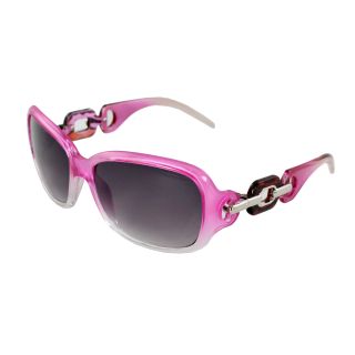 Square Fashion Sunglasses Pink Clear 2tone Frame Purple Black Lenses For Women