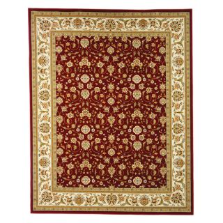 Lyndhurst Collection Floral Burgundy/ Ivory Rug (8 X 11) (RedPattern OrientalMeasures 0.375 inch thickTip We recommend the use of a non skid pad to keep the rug in place on smooth surfaces.All rug sizes are approximate. Due to the difference of monitor 