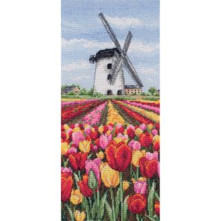Dutch Tulips Landscape Counted Cross Stitch Kit