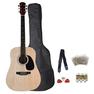 Adm Steel Strings Electric Acoustic Dreadnought Guitar Package (NaturalType of instrument GuitarWeight 10 poundsImported )