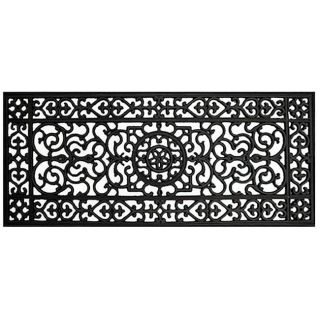 Renaissance Rectangle Square Grid Rubber Door Mat (17 X 41)