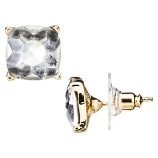 Capsule by C ra Earrings with Clear Stones   Gold