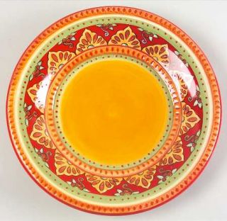 Tabletops Unlimited Tangier Dinner Plate, Fine China Dinnerware   Green,Red,Yell