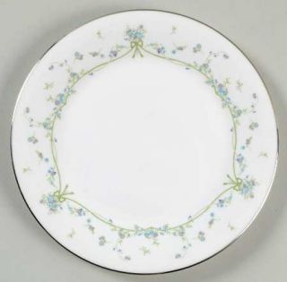Royal Doulton Demure Salad Plate, Fine China Dinnerware   Blue,Lavender Flowers,