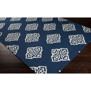 Hand woven Almere Blue Wool Rug (5 X 8)