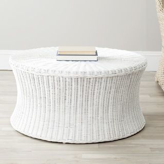 Safavieh Ruxton White Wicker Ottoman (WhiteMaterials RattanDimensions 15.5 inches high x 32.1 inches wide x 32.1 inches deepThis product will ship to you in 1 box.Furniture arrives fully assembled )