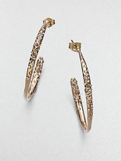 Alexis Bittar Sparkle Hoop Earrings/1.25   Rose Gold