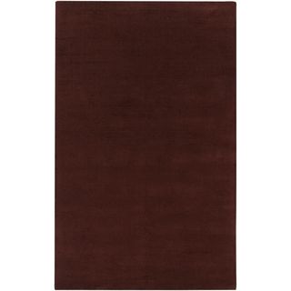 Hand crafted Brown Solid Casual Gustine Wool Rug (2 X 3)