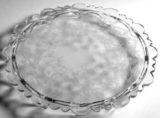 Cambridge Chantilly Martha/170 13 Inch Toed Cake Plate   Stem #3625, Etched