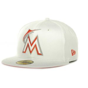 Miami Marlins New Era MLB White On Color 59FIFTY Cap