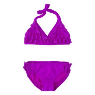 Xhilaration Girls 2 Piece Fuchsia Swimsuit  L