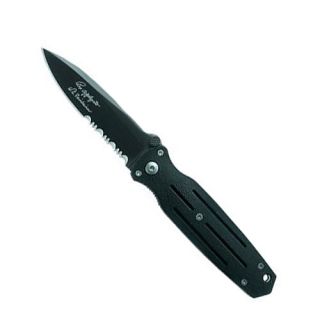 Gerber Knives 2247177 Mini Covert Folding Knife, Serrated Edge Stainless Steel Black Finish