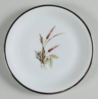Grace Lady Diana Bread & Butter Plate, Fine China Dinnerware   Tan Wheat,Green S