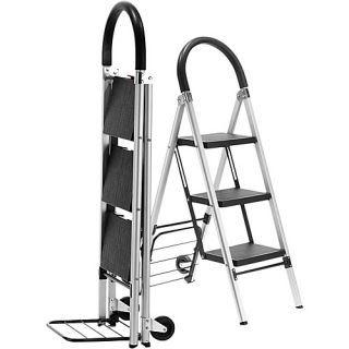 LadderKart Professional Grade Step Ladder/Hand Cart Silve