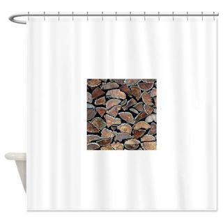  old stack of firewood texture Shower Curtain  Use code FREECART at Checkout