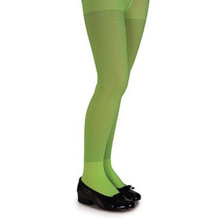 Lime Green Glitter Tights   Child