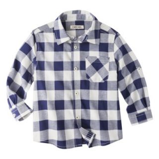 Cherokee Infant Toddler Boys Plaid Button Down Shirt   Black 24 M