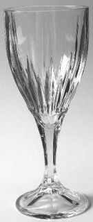 Godinger Crystal Ingrid Water Goblet   Clear,Vertical Cut Bowl,Multisided Stem