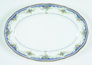 Mikasa Montpellier Butter Tray, Fine China Dinnerware   Blue Band,Small Fruit&Fl