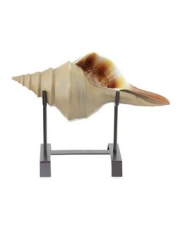 Conch Shell Sculpture With Stand, Large
