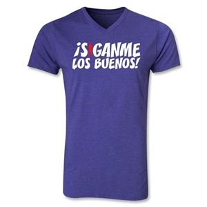hidden Chapulin Los Buenos V Neck T Shirt (Heather Purple)