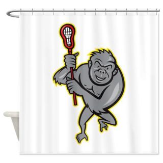  Gorilla Ape With Lacrosse Stick Cartoon Shower Cur  Use code FREECART at Checkout
