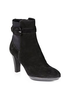 Aquatalia by Marvin K Rexana Suede Platform Ankle Boots   Black