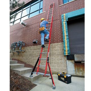 Little Giant Sumostance Extension Ladder   300 Lb. Capacity   With Cable Hooks And V Rungs