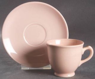 Taylor, Smith & T (TS&T) Luray Pastels Pink Footed Demitasse Cup & Saucer Set, F