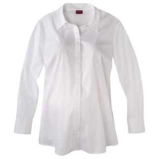 Merona Maternity Long Sleeve Shirt   White XXL