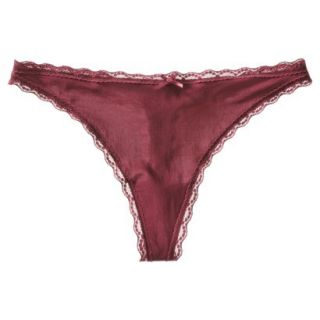 Gilligan & OMalley Womens Micro Lace Thong   Bing Cherry M