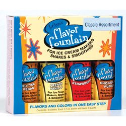 Flavor Fountain 4 pack For Ice Cream Makers, Shakes And Smoothies
