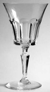 Val St Lambert Vas55 Water Goblet   Panels Only,V Notch,Multisided Stem