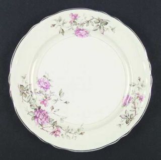 Edwin Knowles Virginia Dinner Plate, Fine China Dinnerware   Pink/Yellow Flowers
