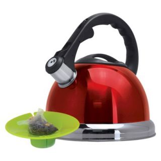Primula Whistling Tea Kettle with Tea Bag Buddy   Red